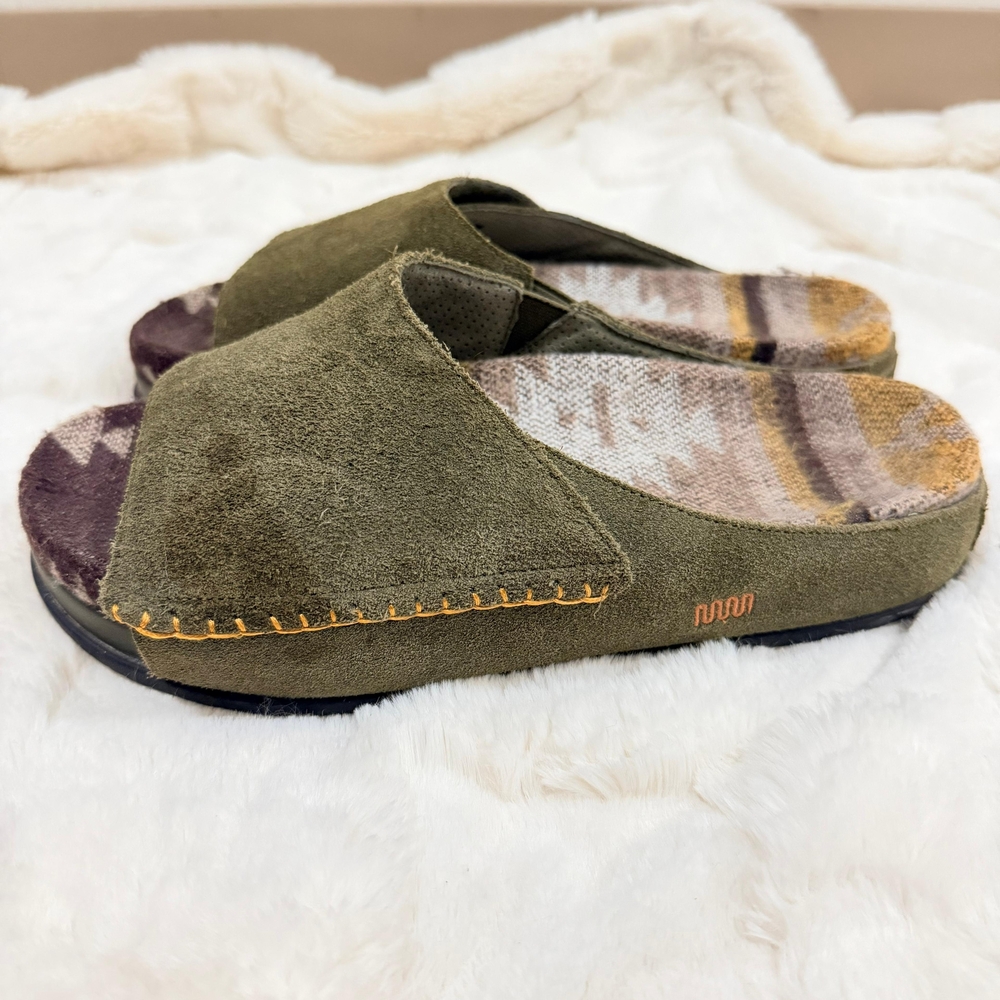 Olive Green Suede Women's Sandals